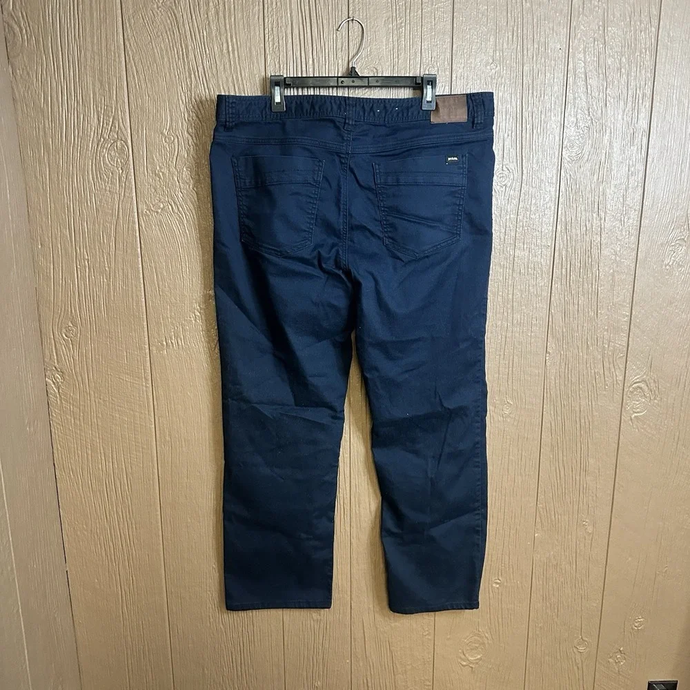 Prana Mens Straight Leg Slim Fit Work Pants Sz 40x30 Navy Blue Outdoor Hiking